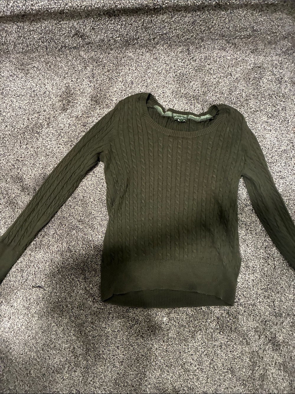 Target Olive Green Cable Knit Crewneck Sweater